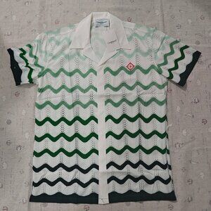 Casablanca Men's Wave Crochet Shirt